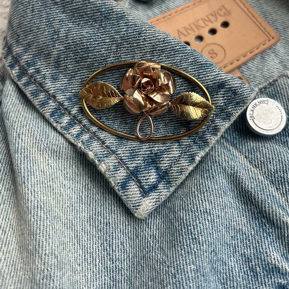Vintage Krementz Rose Brooch – Gold Overlay Floral Pin | Signed & Elegant